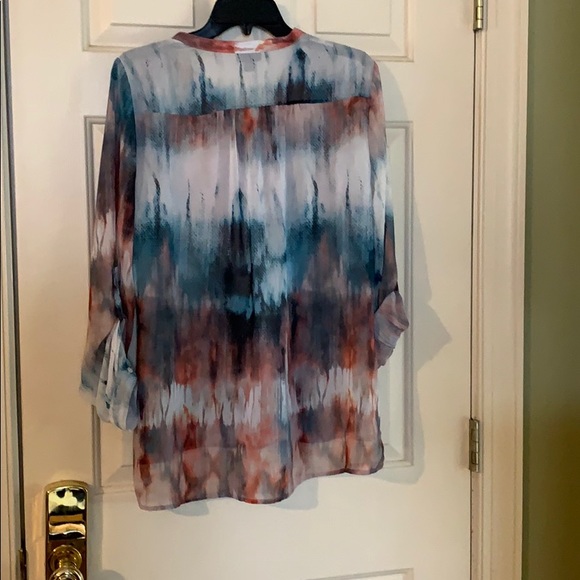 a.n.a Blouse, L, tie-dye look.  Lg Sleeve. - Picture 3 of 3